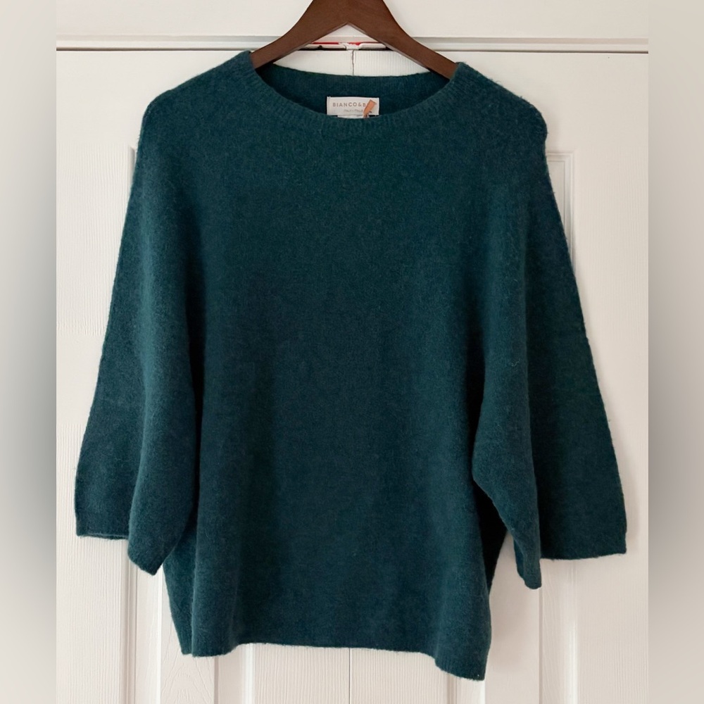 Bianco &‎ Blu Teal Alpaca Wool Blend Sweater Size XL NWT